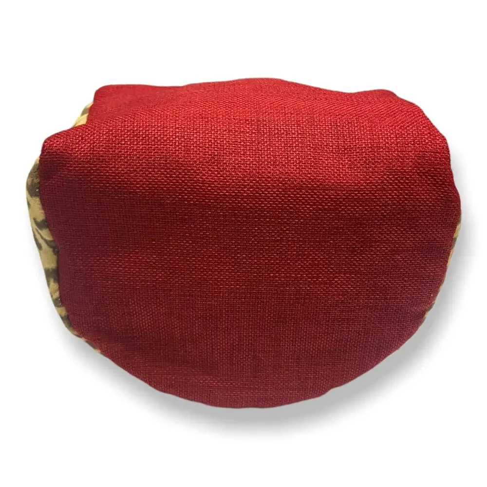 1154‎ Lill Studio Leopard Print Red Tweed Makeup Cosmetic Toiletry Bag Travel